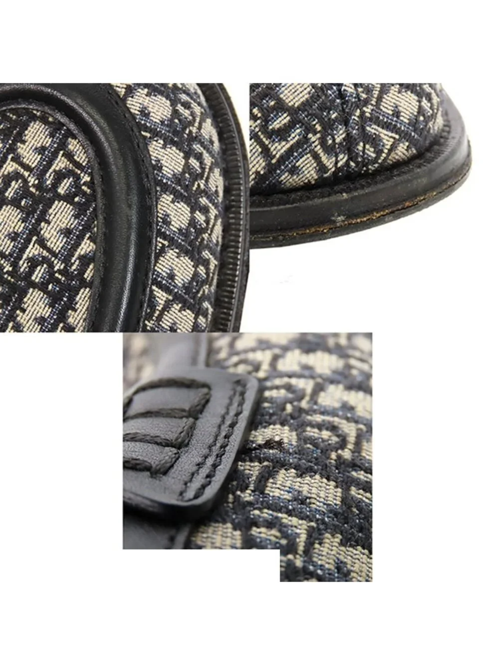 Dior Loafers Navy Fabric Leather Explorer Oblique Jacquard Shoes